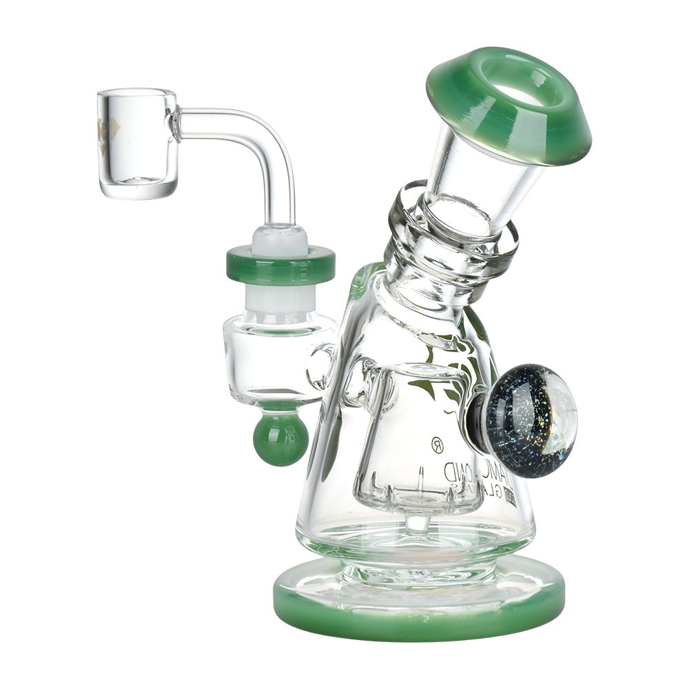 Diamond Glass Gold Hammer Perc Dab Rig | 6" | 14mm F | Colors Vary