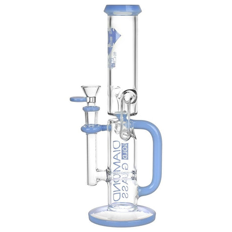 Diamond Glass Gold Inline Perc Recycler Water Pipe | 11" | 14mm F | Colors Vary