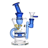 Diamond Glass Gold Ratchet Perc Recycler Water Pipe | 8" | 14mm F | Colors Vary