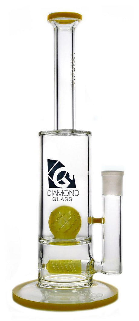 Diamond Glass - Gridded Stem Line to Ball Water Pipe 14'' | Dank Geek