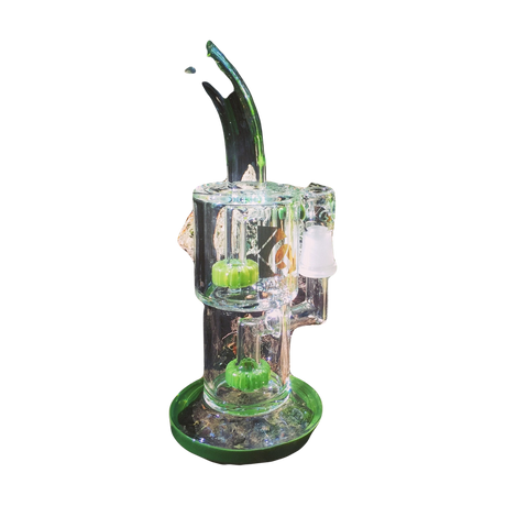 Diamond Glass Hang Man Circle Perc Dab Rig with Disc Percolator in Natural Setting