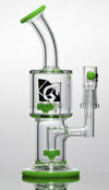 Diamond Glass Jade Hang Man Circle Perc Dab Rig with Disc Percolator and Titanium Features