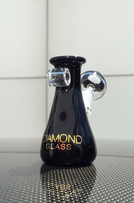 Diamond Glass - Black Mini Beaker Pendant Dab Rig with 10mm Joint - Front View