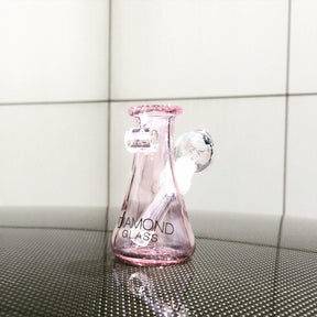 Diamond Glass - Pink Mini Beaker Pendant Dab Rig with 10mm Joint - DankGeek