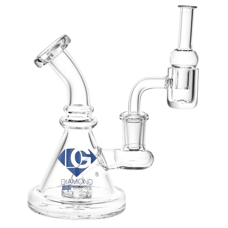 Diamond Glass Gold Mini Coil Dab Rig Set | 4.75" | 14mm F | Colors Vary