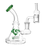 Diamond Glass Gold Mini Coil Dab Rig Set | 4.75" | 14mm F | Colors Vary