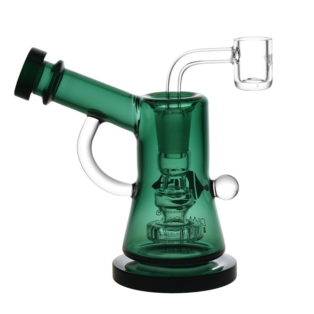 Diamond Glass Gold Ray Mini Dab Rig | 5" | 14mm F | Colors Vary