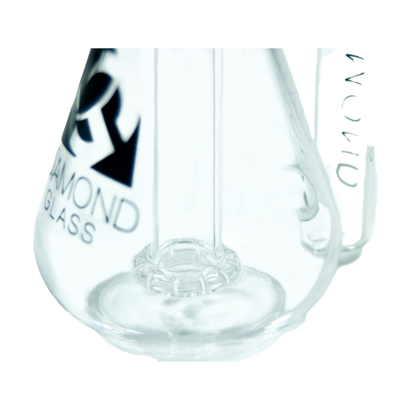 Diamond Glass 8" Recycler Dab Rig with Circle Perc, Close-Up Side View