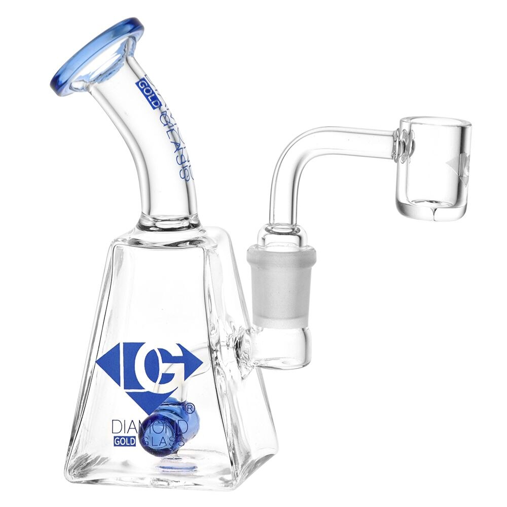 Diamond Glass Gold SP Mini Dab Rig | 5.25" | 14mm F | Colors Vary