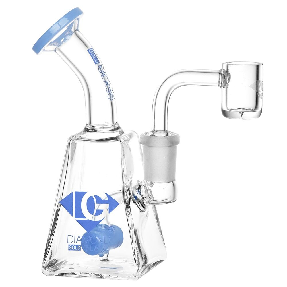 Diamond Glass Gold SP Mini Dab Rig | 5.25" | 14mm F | Colors Vary