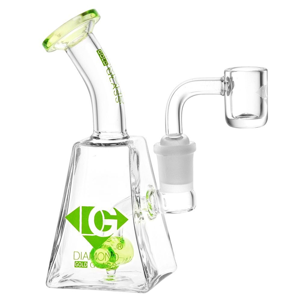 Diamond Glass Gold SP Mini Dab Rig | 5.25" | 14mm F | Colors Vary