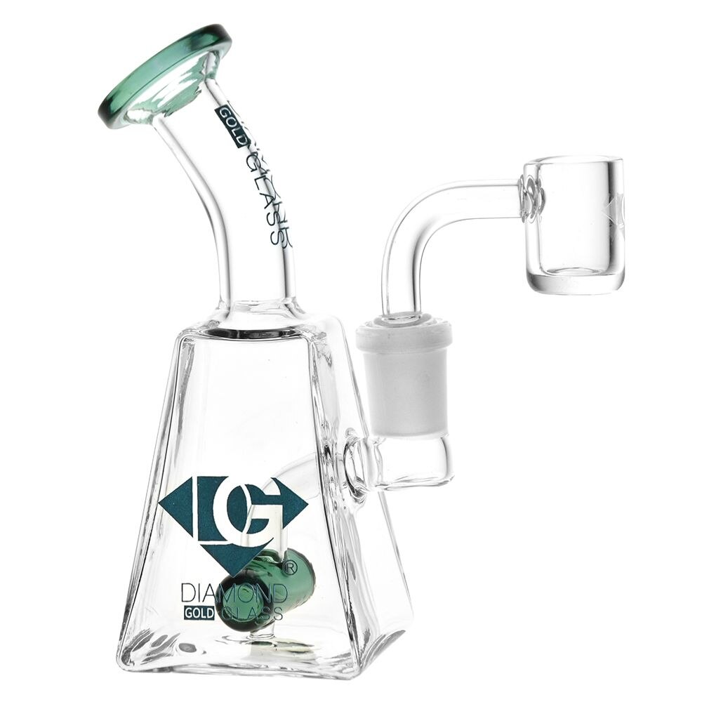 Diamond Glass Gold SP Mini Dab Rig | 5.25" | 14mm F | Colors Vary