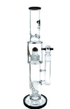Diamond Glass - The Heizman 16'' Bong in Black with Matrix Percolator and Borosilicate Glass - Front View