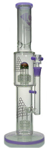 Diamond Glass - The Heizman 16'' Bong in Purple with Matrix Percolator - Front View