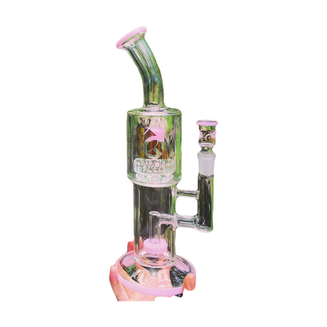 Diamond Glass Top Shelf Pink Bong with Disc Percolator in Natural Setting