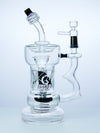 Diamond Glass Vortex Dab Rig in Black with Disc Percolator and Quartz Nail - Front View