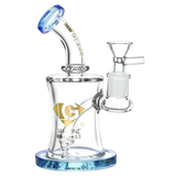 Diamond Glass Gold Worm Mini Water Pipe | 6.25" | 14mm F | Colors Vary