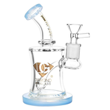 Diamond Glass Gold Worm Mini Water Pipe | 6.25" | 14mm F | Colors Vary