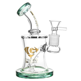 Diamond Glass Gold Worm Mini Water Pipe | 6.25" | 14mm F | Colors Vary