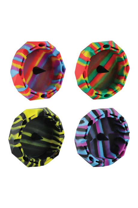 Diamond Multi Color Silicone Ashtrays, 5" Size, Unbreakable, Dishwasher-Safe, Top View
