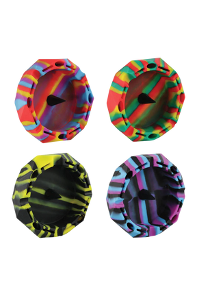 Diamond Multi Color Silicone Ashtrays, 5" Size, Unbreakable, Dishwasher-Safe, Top View