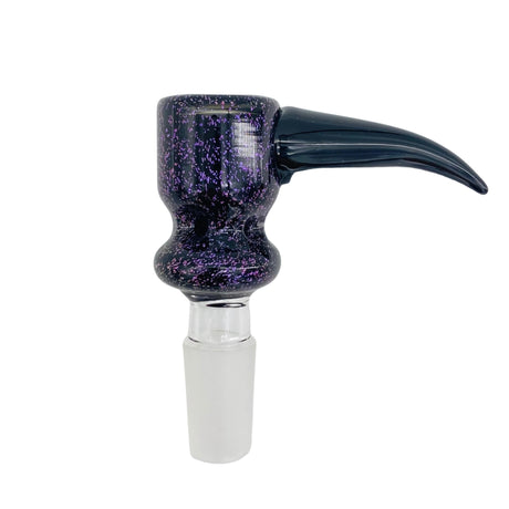 MAV Glass Dichroic Horn Bowl Magic Hand Pipe with Iridescent Finish - Front View