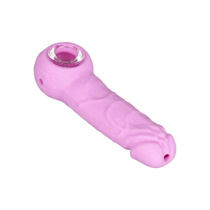 Dick Energy Silicone Hand Pipe w/ Glass Bowl