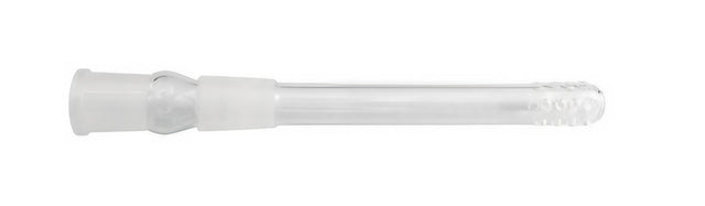 Borosilicate glass diffused downstem, 14.5mm male to female joint, 6" length, side view