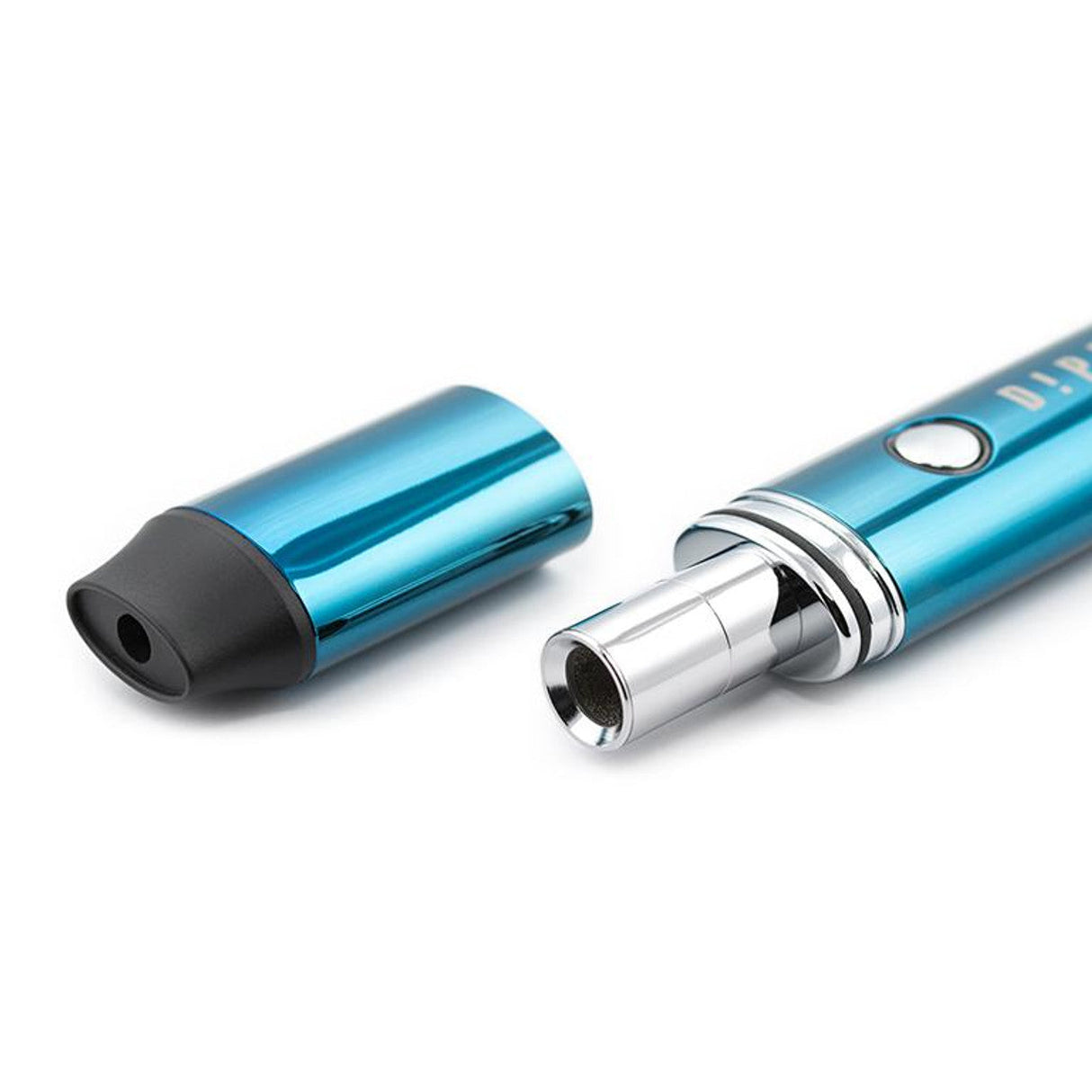 Dipper Vaporizer by Dip Devices in blue, close-up side view with quartz tip for concentrates