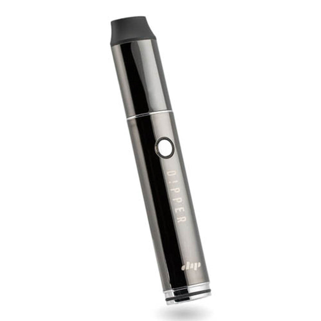 Dipper Vaporizer by Dip Devices in black, front view, portable quartz crystal atomizer for concentrates