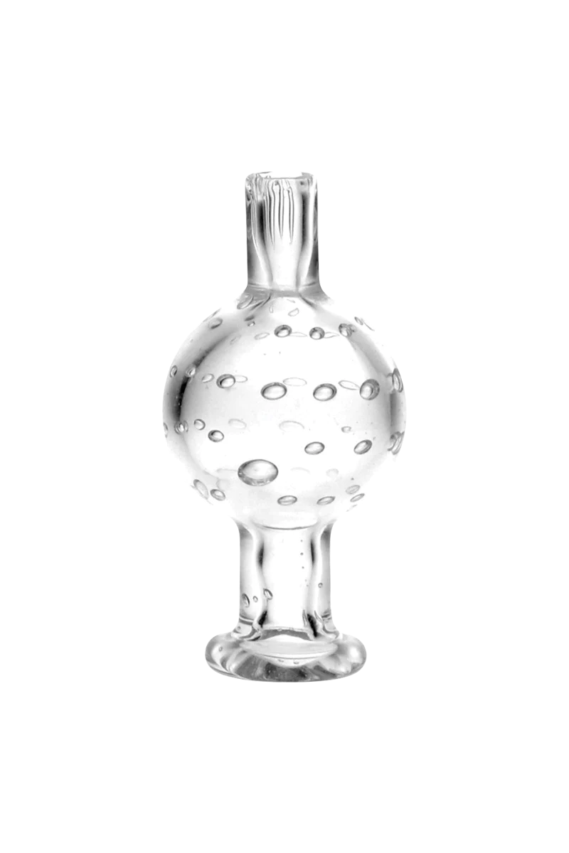 Borosilicate glass disco ball bubble carb cap for dab rigs, 30mm size, front view on white background