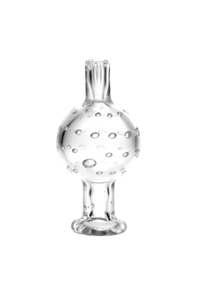 Borosilicate glass disco ball bubble carb cap for dab rigs, 30mm size, front view on white background