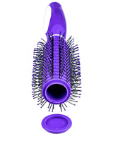 Purple Discreet Hairbrush with Secret Storage Compartment, 9" Length, Portable Design