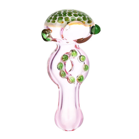 4" Divergent Flow Honeycomb Spoon Pipe with green accents, front view on white background