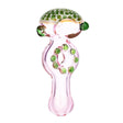 4" Divergent Flow Honeycomb Spoon Pipe with green accents, front view on white background