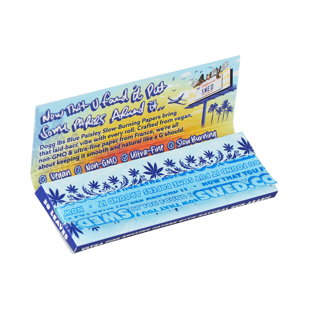 Dogg Lbs Blue Paisley Rolling Papers | 1 1/4 | 50pc | 50pk Display