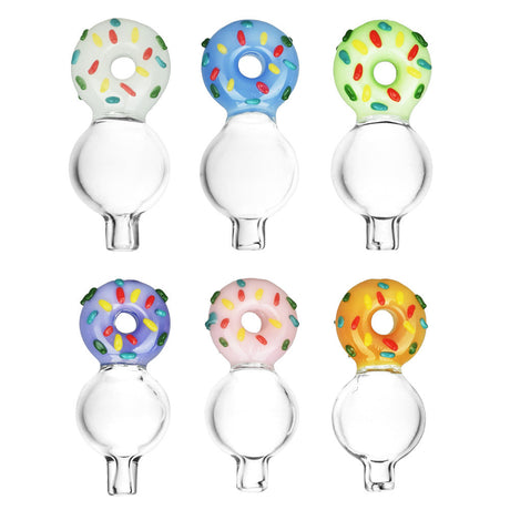 Assorted Donut Bubble Carb Caps Bundle, 25mm, Directional Airflow, Borosilicate Glass, Top View