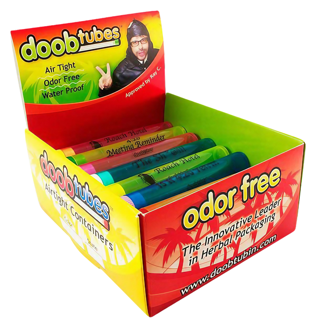 doobtubes Prerolls Storage 25 Pack in Assorted Colors, Airtight & Waterproof Design