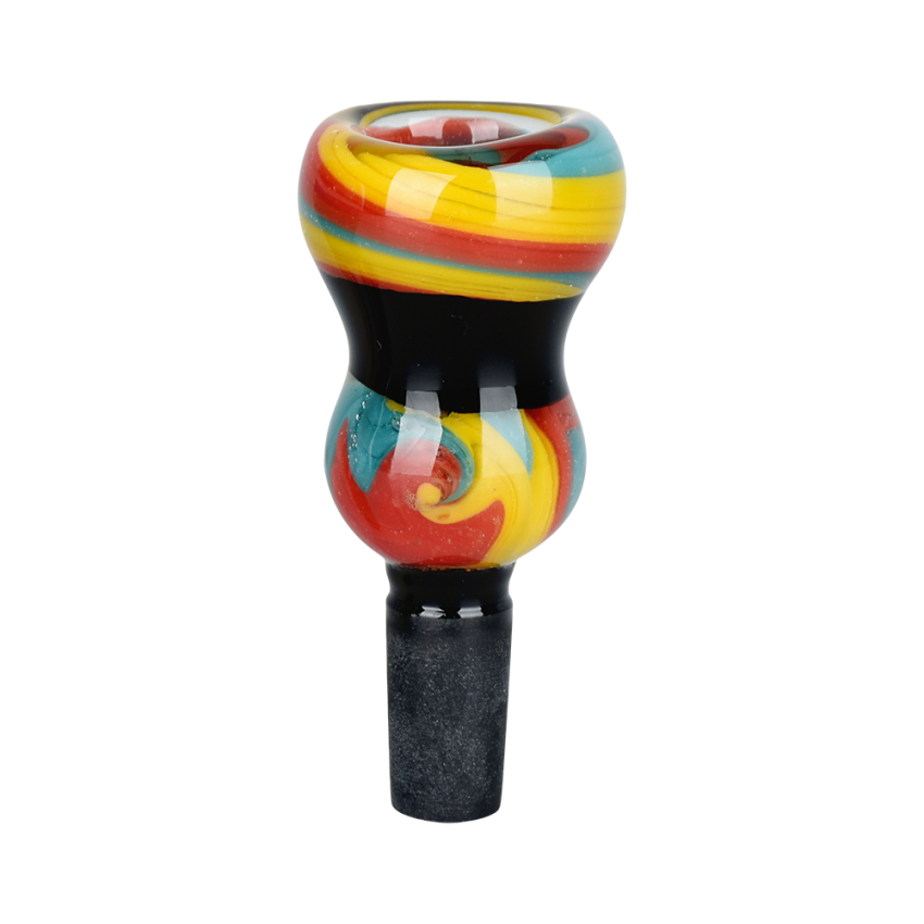 Double Bubble Wig Wag Circus Herb Slide | 14mm M | Colors Vary