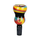 Double Bubble Wig Wag Circus Herb Slide | 14mm M | Colors Vary