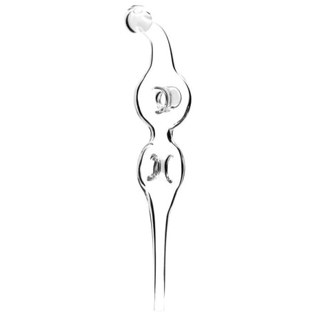 Borosilicate Glass Double Donut Vapor Straw for Concentrates, 6.5" Heavy Wall Design, Front View