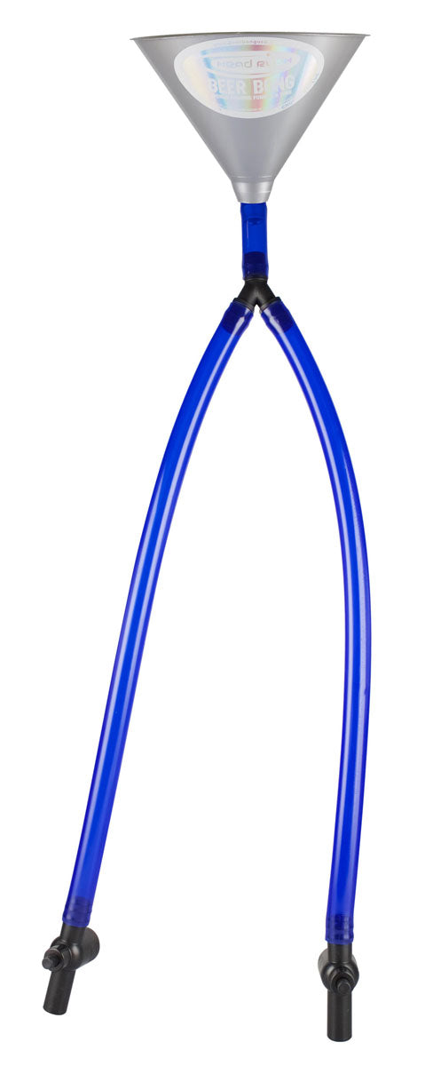 Head Rush Double Hose Beer Bong Funnel, 2ft with Food Grade Hoses, Front View on White Background
