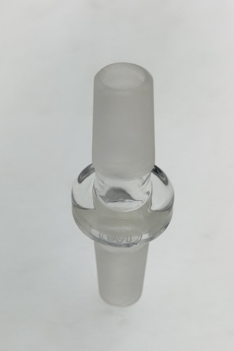 Thick Ass Glass Double Male Adapter for Bong, 10mm to 14mm Joint Size, Front View
