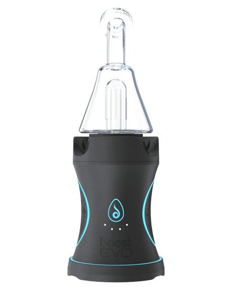Dr Dabber Boost Evo Vaporizer - Front View on White Background with Blue LED Lights