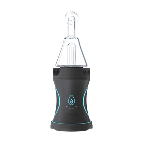 Dr Dabber Boost Evo Vaporizer - Front View on White Background with Blue LED Lights
