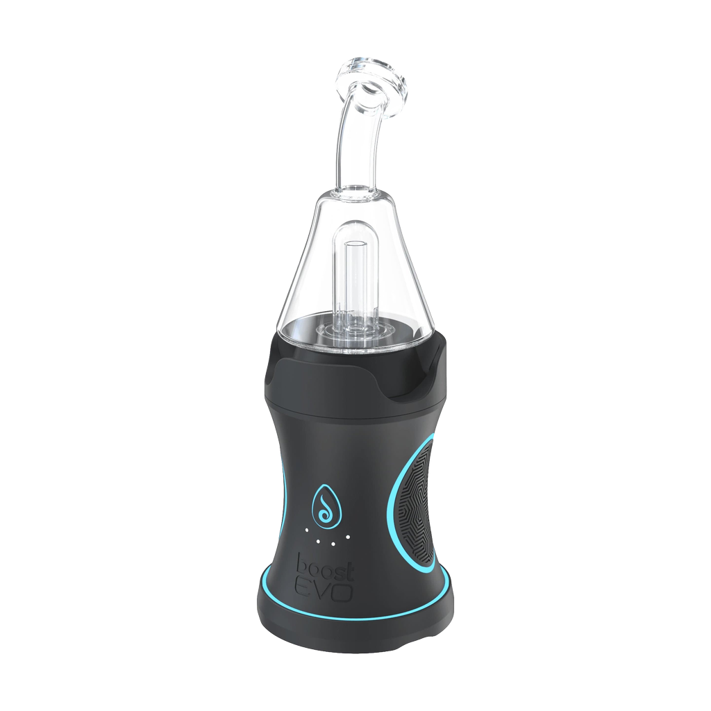 Dr Dabber Boost Evo Vaporizer in Black with Glass Attachment - Front View