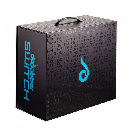 Dr. Dabber Switch™ packaging box with logo, front view on seamless white background