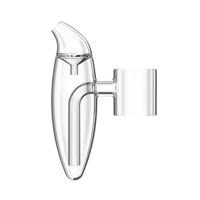 Dr. Dabber XS Leakproof Glass Attachment with visible fill line, side view on white background