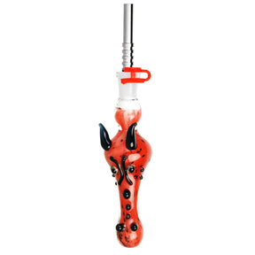 Dragon Snout Glass Vapor Straw with Titanium Tip, Assorted Colors, Front View