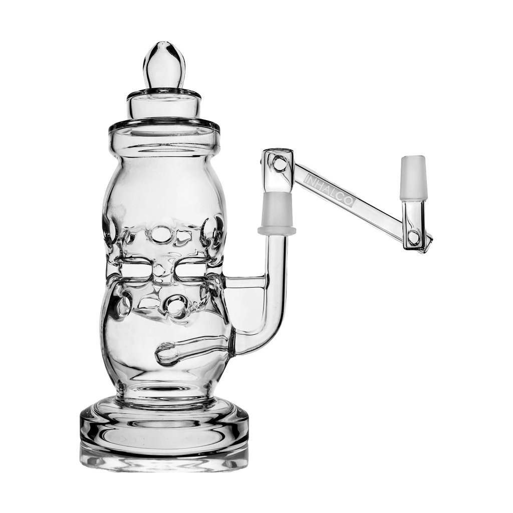 PILOT DIARY 14mm Dropdown Reclaim Catcher, clear glass, angled side view